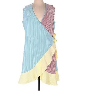 Lands End Striped Wrap Dress